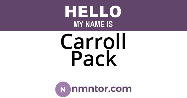 Carroll Pack