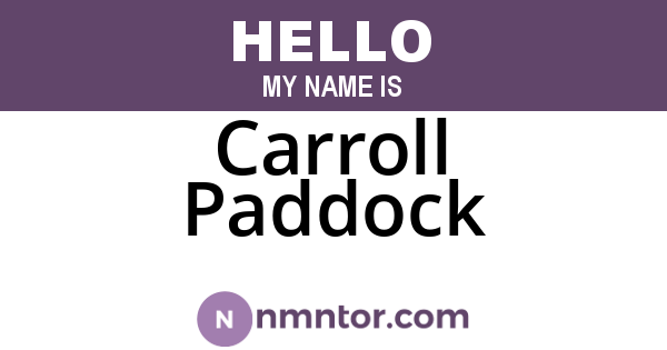 Carroll Paddock
