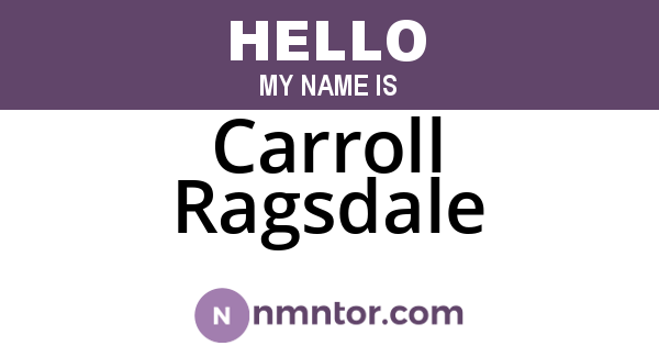 Carroll Ragsdale