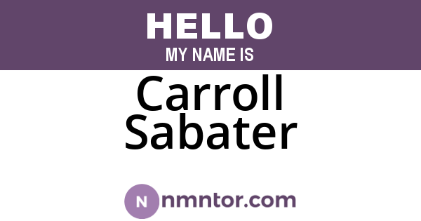 Carroll Sabater
