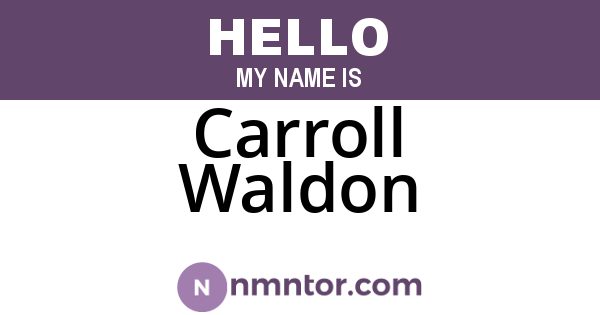 Carroll Waldon