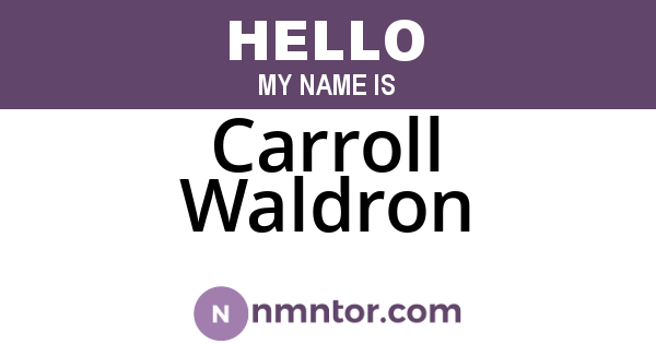 Carroll Waldron