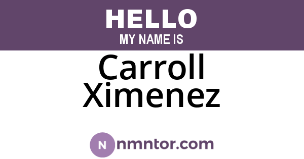 Carroll Ximenez
