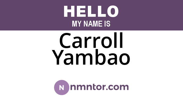 Carroll Yambao