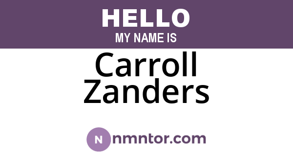 Carroll Zanders
