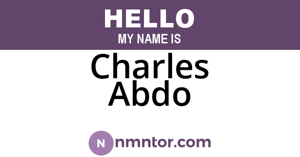 Charles Abdo