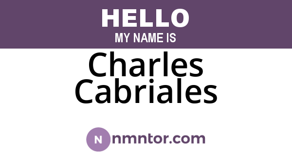 Charles Cabriales