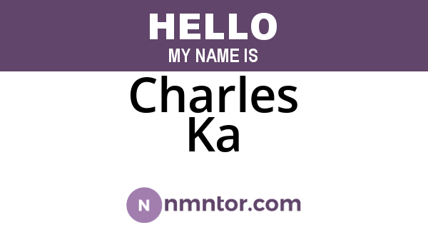 Charles Ka