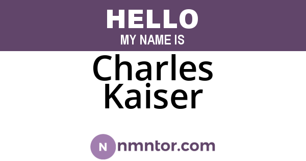 Charles Kaiser