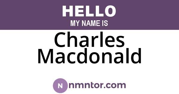 Charles Macdonald