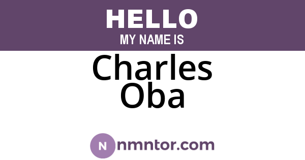Charles Oba