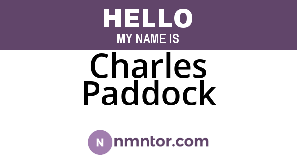 Charles Paddock