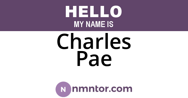 Charles Pae