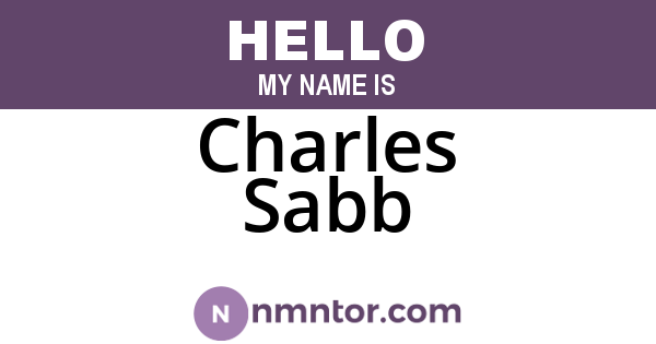 Charles Sabb