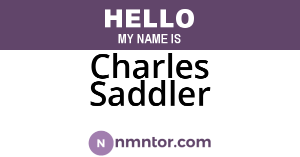 Charles Saddler