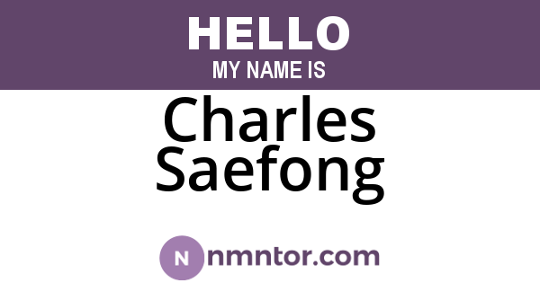 Charles Saefong