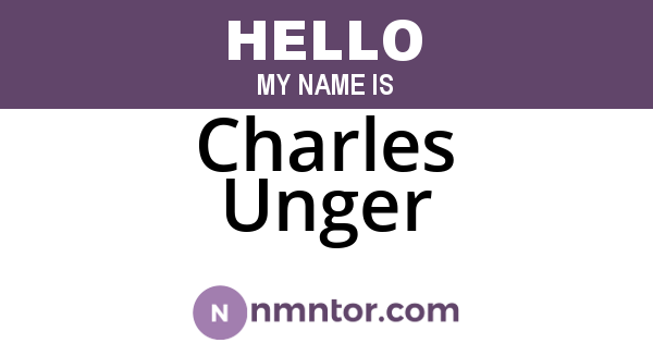Charles Unger