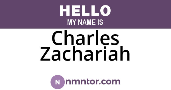 Charles Zachariah