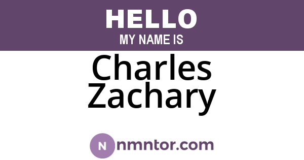 Charles Zachary