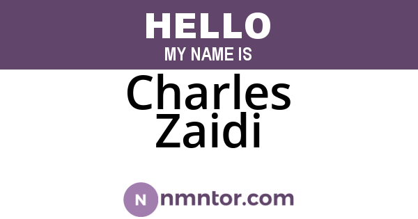 Charles Zaidi
