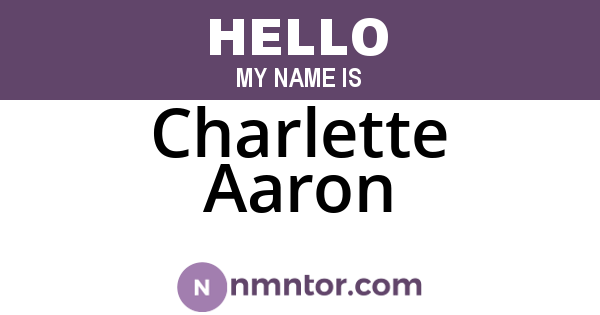 Charlette Aaron
