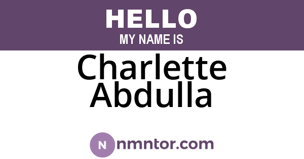 Charlette Abdulla