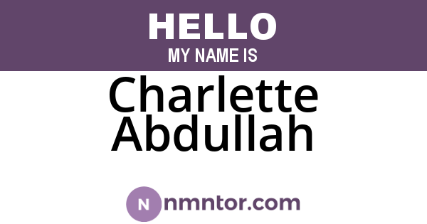 Charlette Abdullah