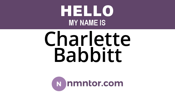 Charlette Babbitt