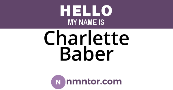 Charlette Baber