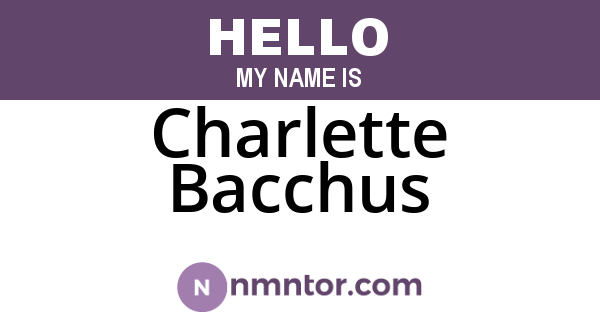 Charlette Bacchus