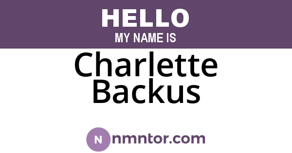Charlette Backus