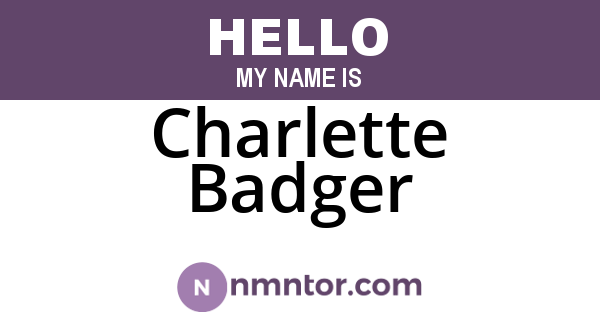 Charlette Badger