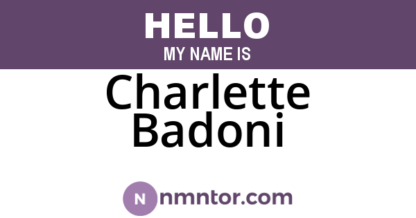 Charlette Badoni