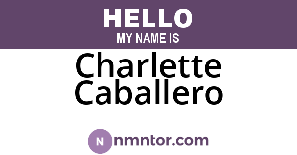 Charlette Caballero