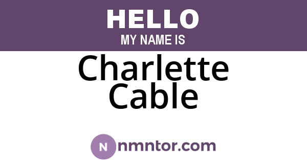 Charlette Cable