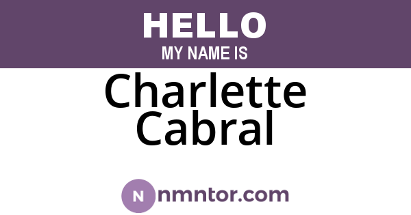 Charlette Cabral