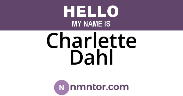 Charlette Dahl