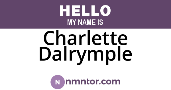Charlette Dalrymple