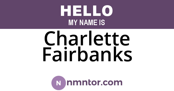 Charlette Fairbanks