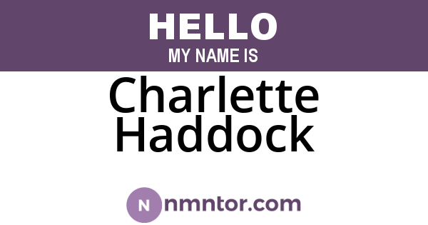 Charlette Haddock