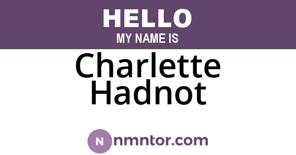 Charlette Hadnot