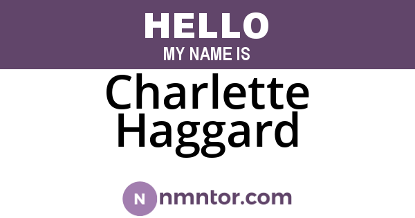 Charlette Haggard