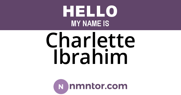 Charlette Ibrahim