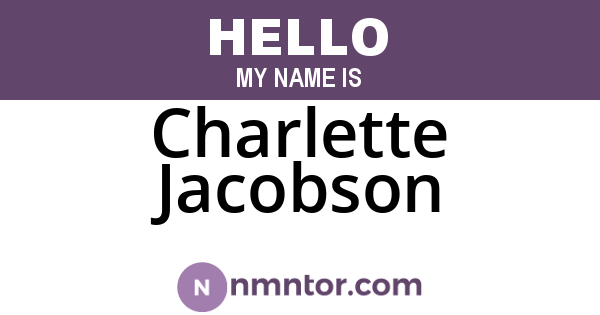 Charlette Jacobson
