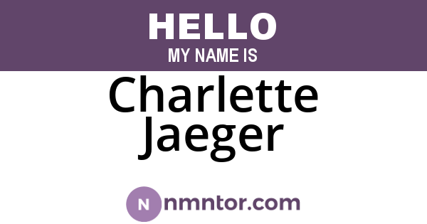 Charlette Jaeger
