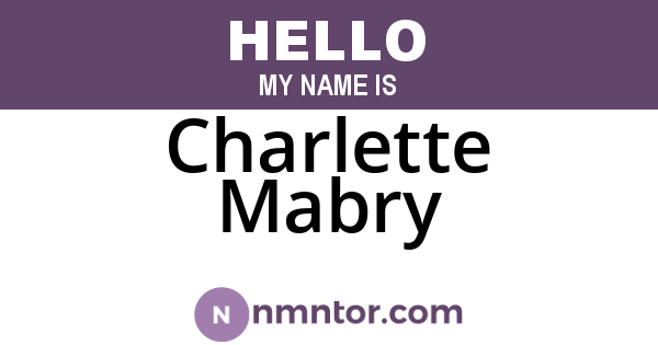 Charlette Mabry