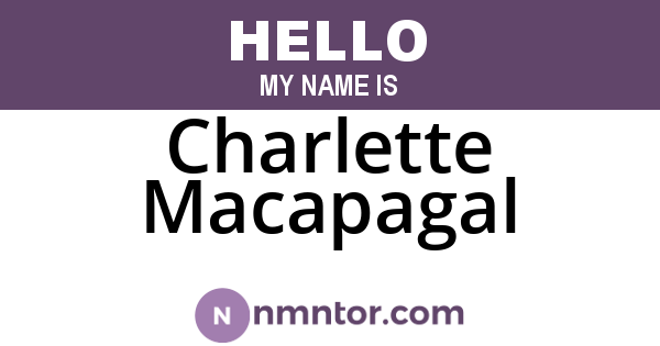 Charlette Macapagal
