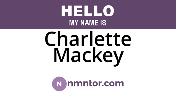 Charlette Mackey