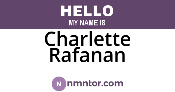 Charlette Rafanan