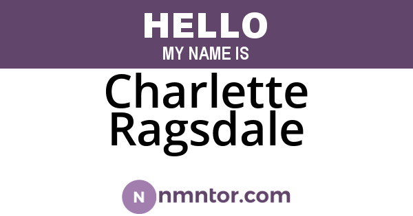 Charlette Ragsdale
